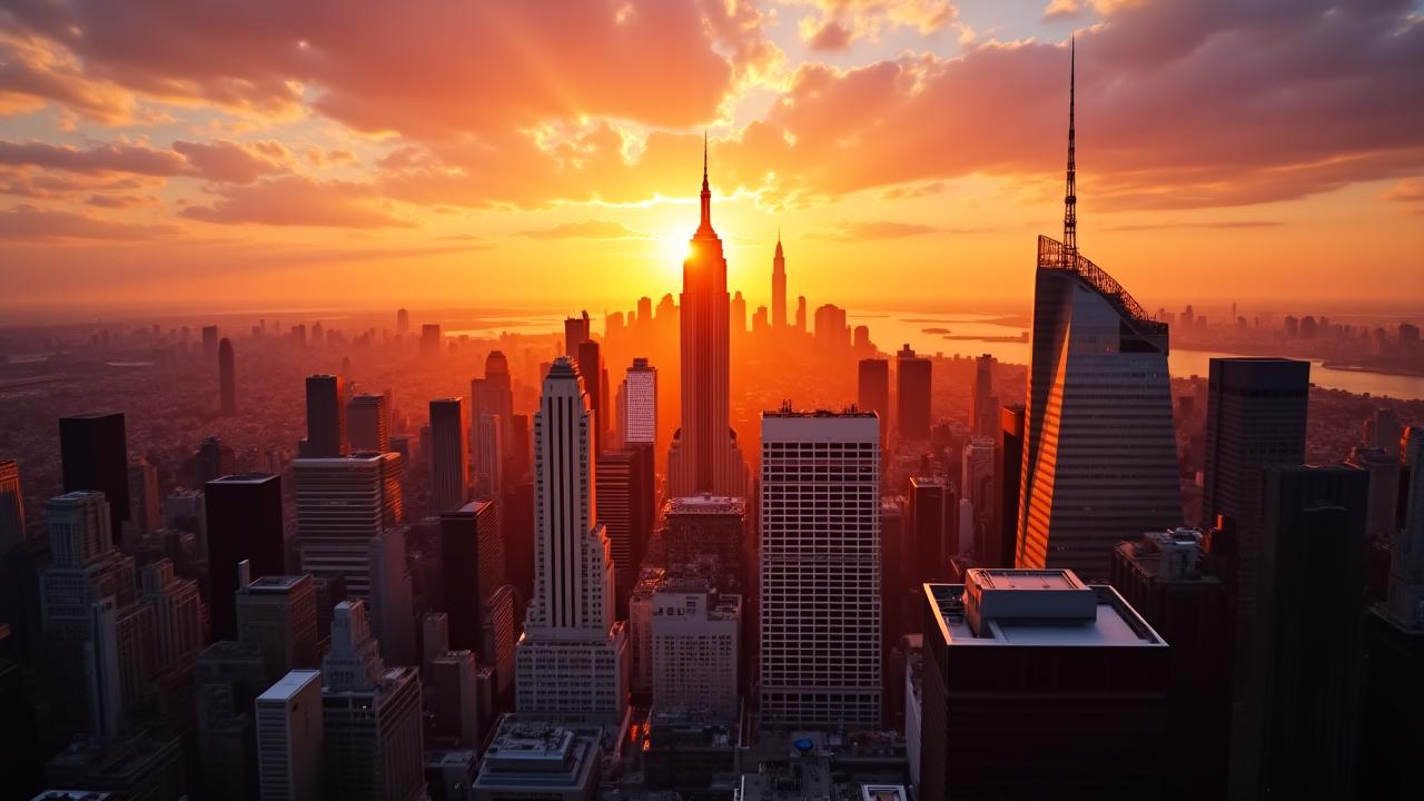 New York City Skyline at Golden Hour