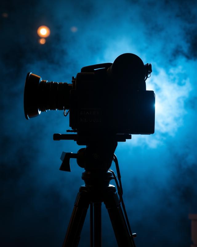 Vintage film camera silhouette