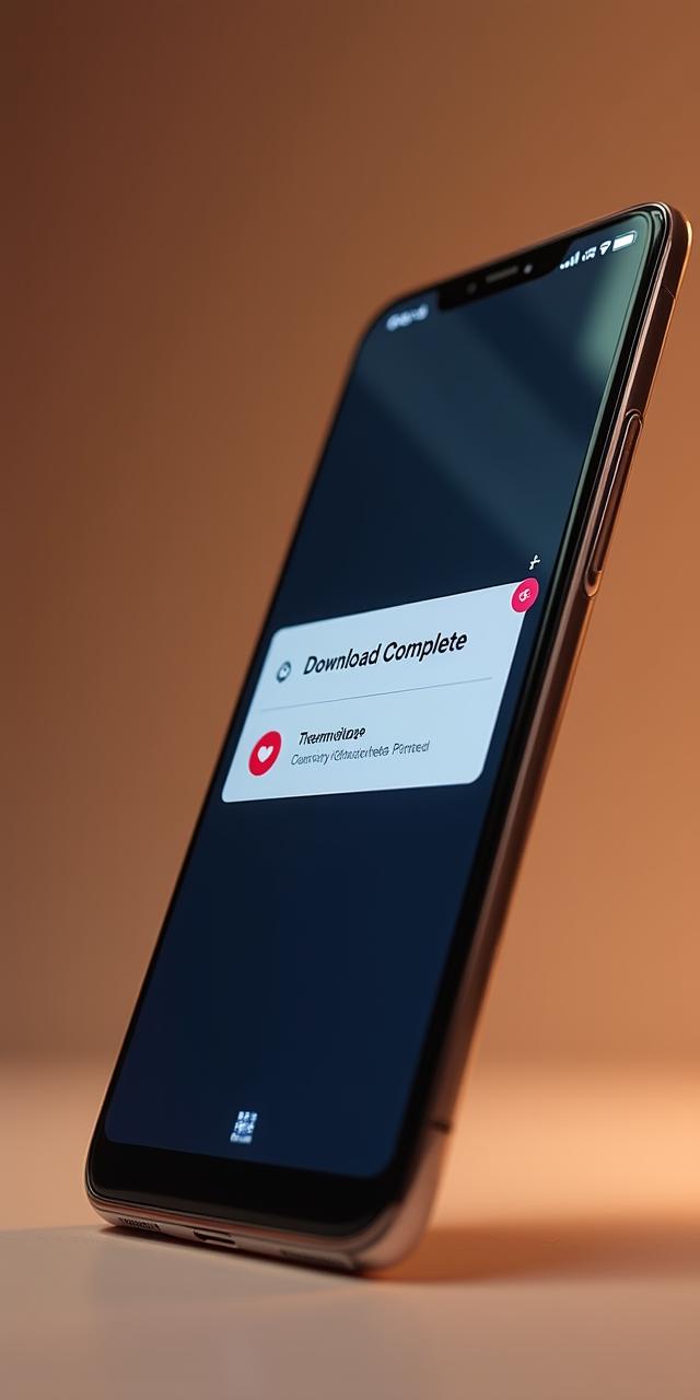 Interface showing the download progress on the Android app